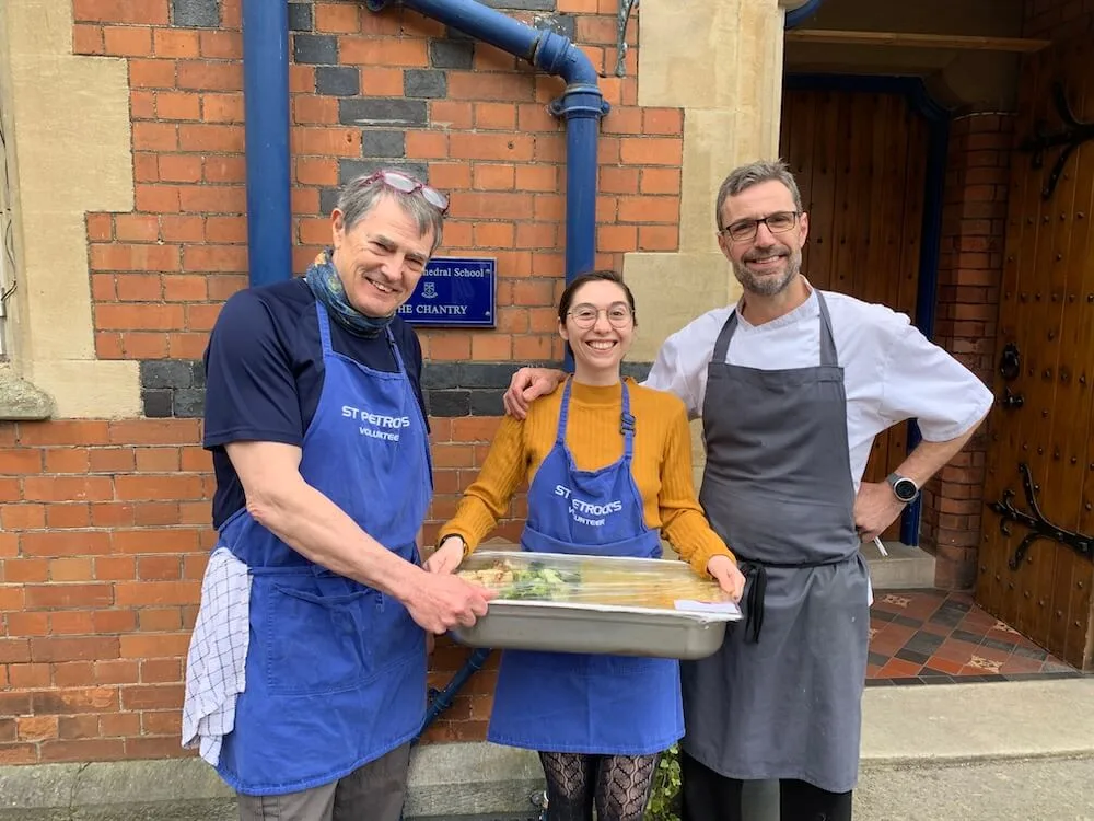 St Petrock's staff and Exeter Cathedral School's Head of Catering, of Thomas Franks